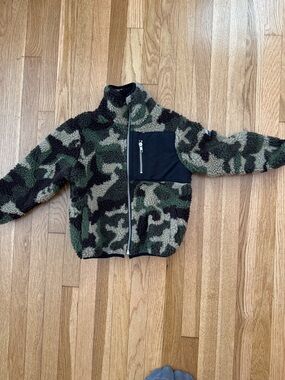 Sometime Soon brand winter shearling jacket. Army color.